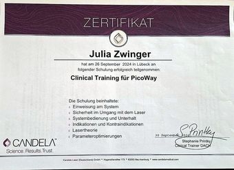 Zertifikat: Clinical Training für PicoWay