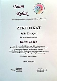 Zertifikat: Detox-Coach