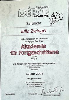 Zertifikat: Akademie für Fortgeschrittene